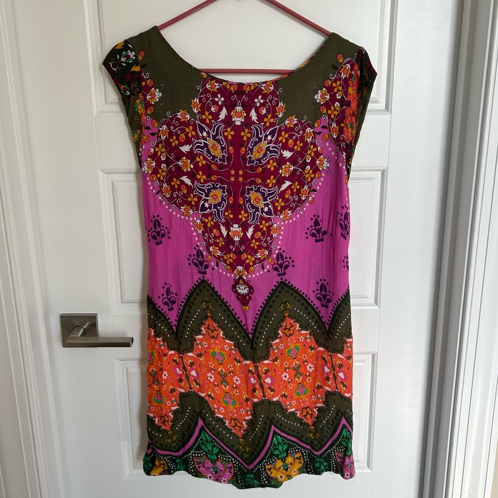 FARM Rio Open Back Mini Dress Sleeveless Floral Print Size Large